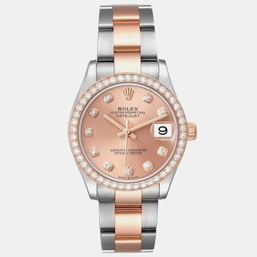 Datejust 31 Midsize Steel Rose Gold Diamond Watch 278381 - Rolex - Modalova