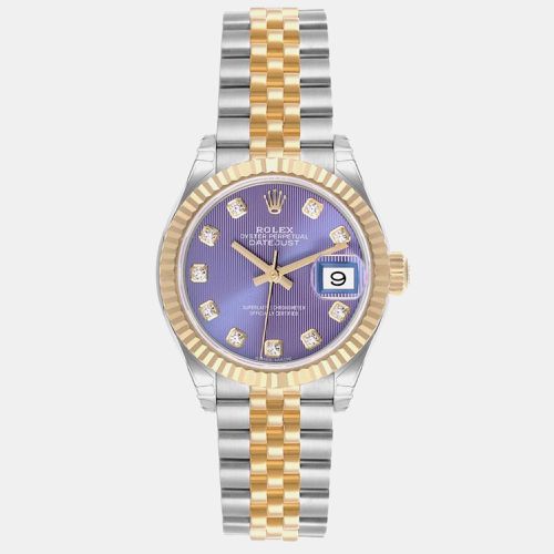 Datejust Steel Yellow Gold Lilac Diamond Ladies Watch 28.0 mm - Rolex - Modalova