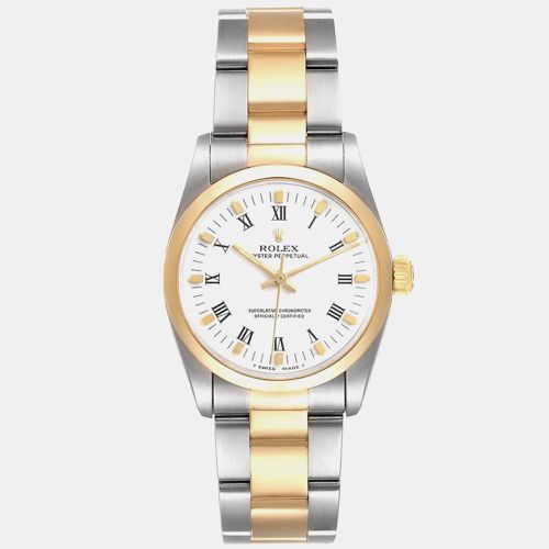 Midsize Steel Yellow Gold Dial Ladies Watch 31 mm - Rolex - Modalova