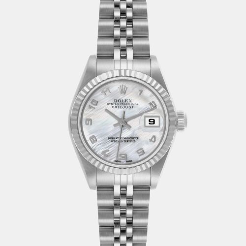 Datejust Steel White Gold Mother of Pearl Dial Ladies Watch 79174 - Rolex - Modalova