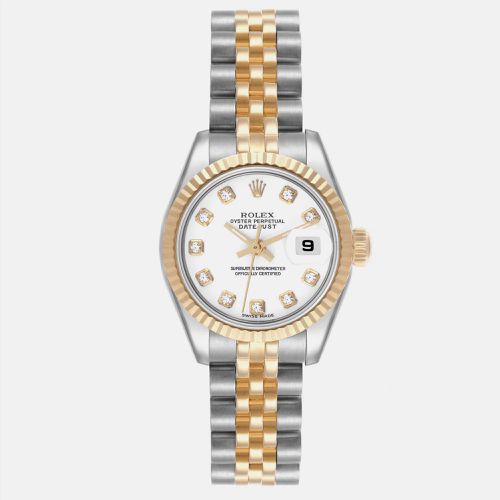 Datejust Steel Yellow Gold Diamond Dial Ladies Watch 179173 26 mm - Rolex - Modalova