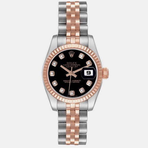 Datejust Steel Rose Gold Diamond Dial Ladies Watch 179171 - Rolex - Modalova