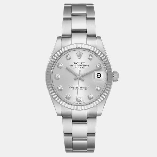 Datejust Midsize 31 Steel White Gold Diamond Dial Ladies Watch 278274 - Rolex - Modalova