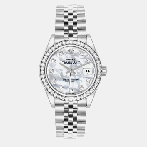 Datejust Steel Gold Mother of Pearl Dial Diamond Ladies Watch 28.0 mm - Rolex - Modalova