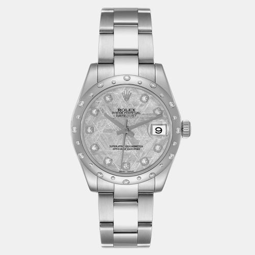 Datejust Midsize 31 Steel Meteorite Diamond Dial Ladies Watch 178344 - Rolex - Modalova