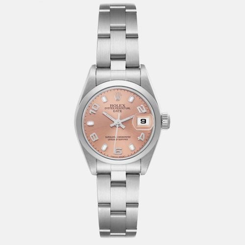 Date Salmon Dial Domed Bezel Steel Ladies Watch 79160 26 mm - Rolex - Modalova