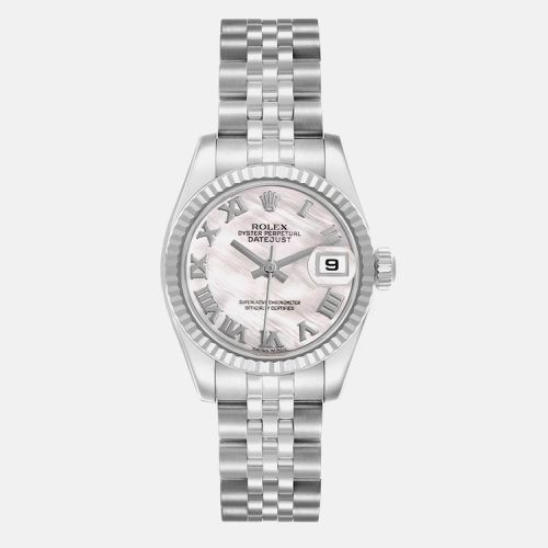 Datejust Steel Gold Mother Of Pearl Roman Dial Ladies Watch 179174 - Rolex - Modalova