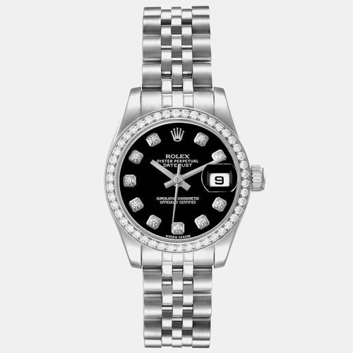 Datejust Steel White Gold Dial Diamond Ladies Watch 26.0 mm - Rolex - Modalova