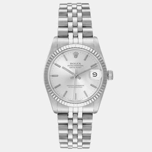 Datejust Midsize Steel White Gold Dial Ladies Watch 31.0 mm - Rolex - Modalova