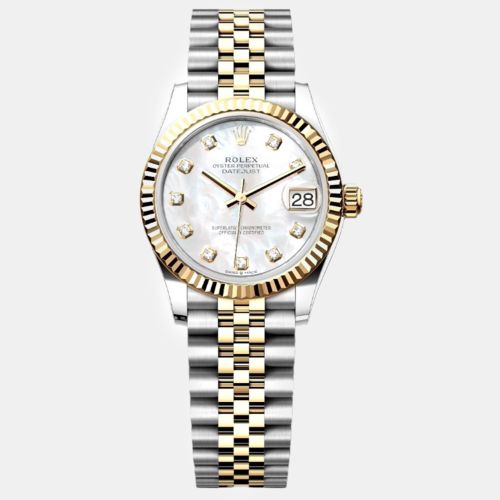 Mother of Pearl 18K Yellow Gold Stainless Steel Datejust Automatic Women's Wristwatch 31 mm - Rolex - Modalova