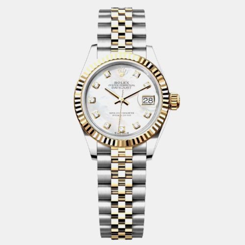 Mother of Pearl 18K Yellow Gold Stainless Steel Lady Datejust Automatic Women's Wristwatch 28 mm - Rolex - Modalova