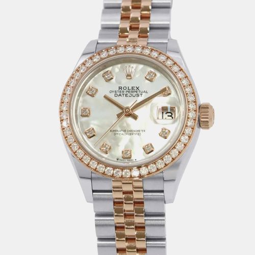 MOP Diamond 18K Rose Gold Stainless Steel Datejust 279381RBR Automatic Women's Wristwatch 28 MM - Rolex - Modalova