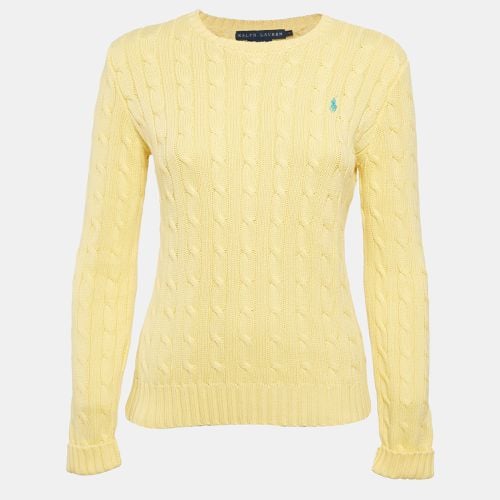 Cable Knit Round Neck Sweater S - Ralph Lauren - Modalova