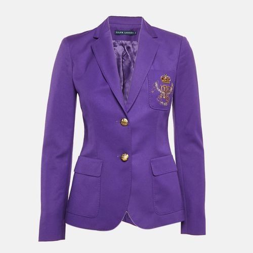 Embroidered Wool Single Breasted Blazer S - Ralph Lauren - Modalova