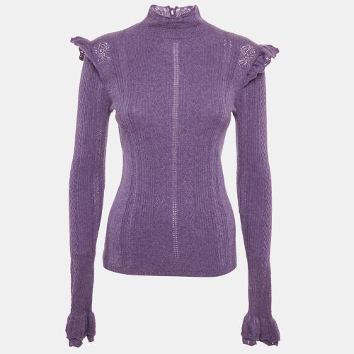 Cable Knit Ruffled Sweater S - Ralph Lauren - Modalova