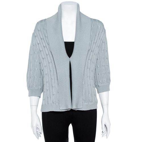 Pale Cotton Cable Knit Shawl Lapel Cardigan L - Ralph Lauren - Modalova