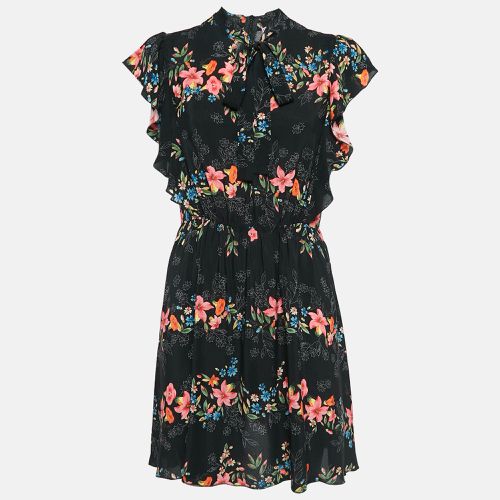 Floral Print Silk Ruffled Mini Dress M - RED Valentino - Modalova