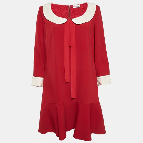 Valentino Crepe Flounce Mini Dress M - RED Valentino - Modalova