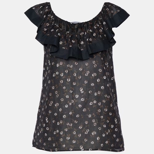 Floral Printed Cotton Sleeveless Top M - RED Valentino - Modalova