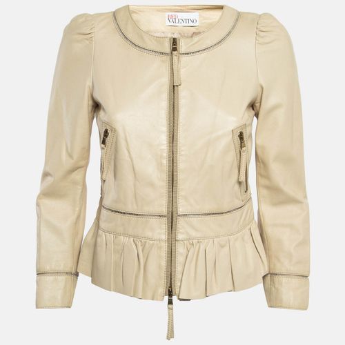 Peplum Leather Jacket S - RED Valentino - Modalova