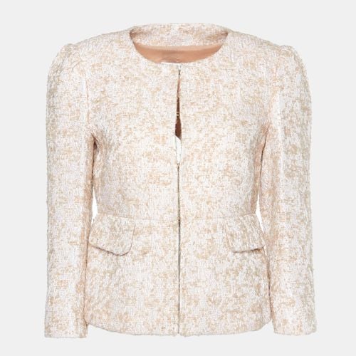 Textured Wool Blend Peplum Jacket M - RED Valentino - Modalova