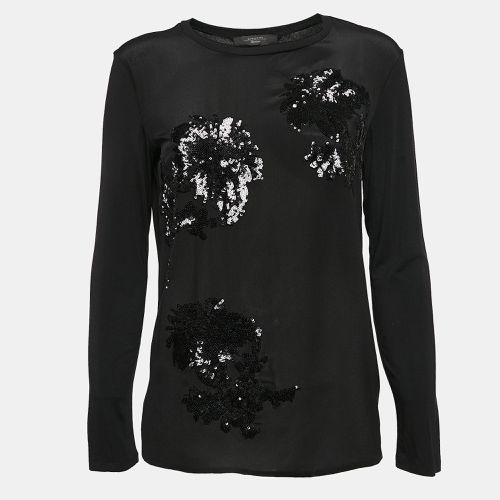 Sequin Embellished Crepe and Knit Top M - Weekend Max Mara - Modalova