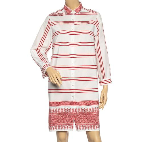 Red Printed Cotton Short Shirt Dress L - Weekend Max Mara - Modalova