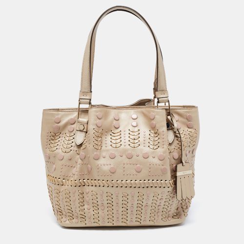 Metallic Leather Small Studded Flower Tote - Tod's - Modalova