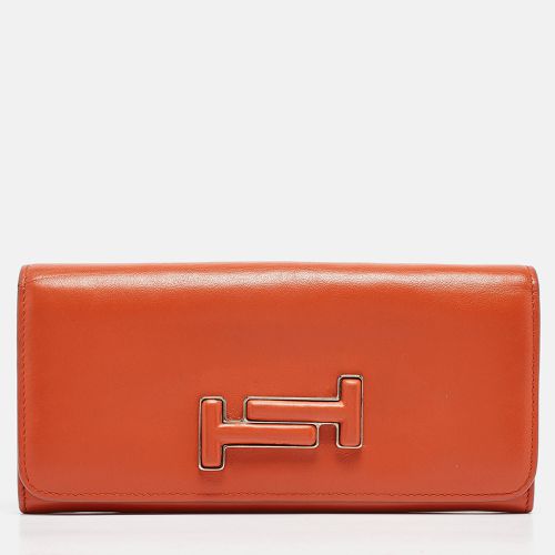 Burnt Leather Flap Continental Wallet - Tod's - Modalova