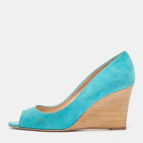 Suede Peep Toe Wedge Pumps Size 40 - Tod's - Modalova