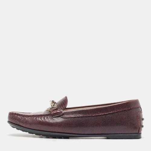 Embossed Lizard Double T Loafers Size 37 - Tod's - Modalova