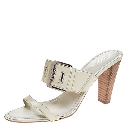 Patent Leather Peggy Buckle Slide Sandals Size 41 - Tod's - Modalova