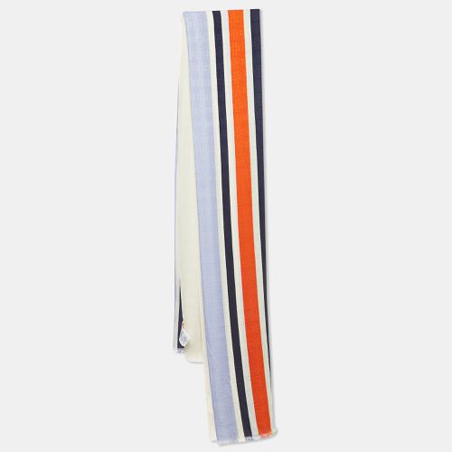 Colorblock Logo Wool & Silk Stole - Tory Burch - Modalova