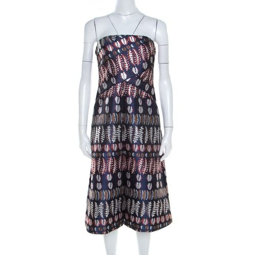 Lurex Fern Patterned Pleated Bodice Strapless Dress S - Tory Burch - Modalova