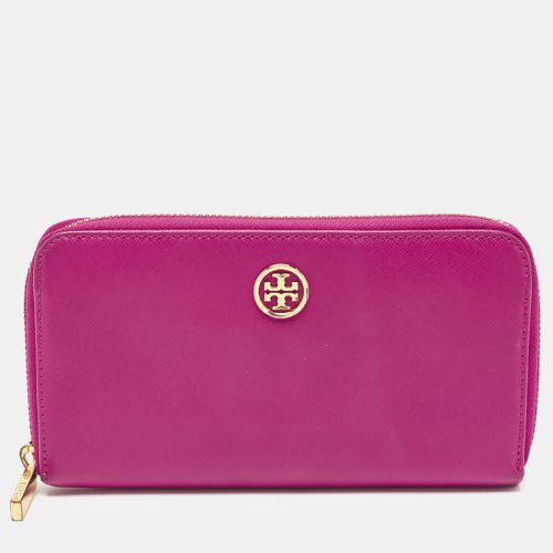 Majenta Saffiano Leather Robinson Zip Around Wallet - Tory Burch - Modalova