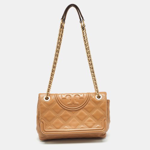 Brown Quilted Leather Fleming Shoulder Bag - Tory Burch - Modalova