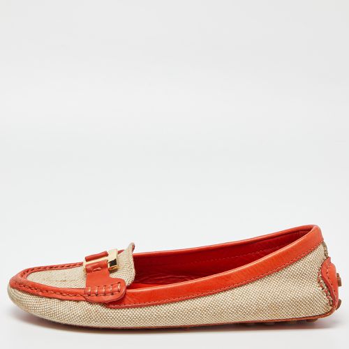 Orange Canvas and Leather Casey Loafers Size 37.5 - Tory Burch - Modalova