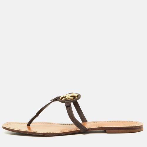 Leather Miller Flat Thong Sandals Size 40.5 - Tory Burch - Modalova