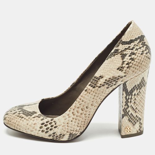 Two Tone Embossed Python Block Heel Pumps Size 39 - Tory Burch - Modalova