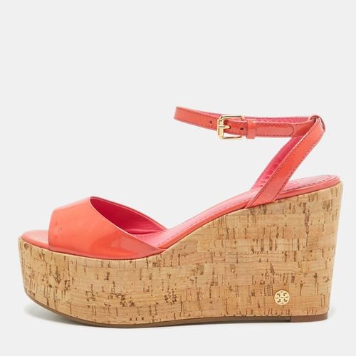 Patent Leather Cork Platform Wedge Sandals Size 36 - Tory Burch - Modalova