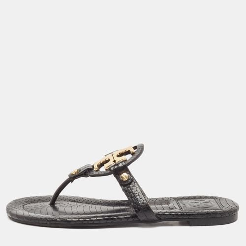 Python Embossed Leather Logo Miller Thong Flats Size 35.5 - Tory Burch - Modalova