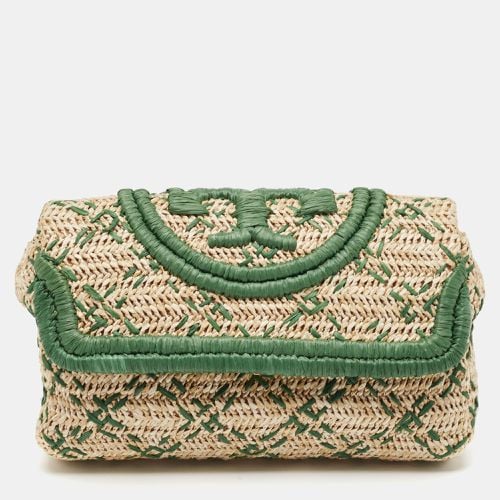 Natural Woven Raffia Fleming Clutch - Tory Burch - Modalova