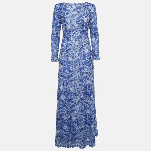 Floral Pattern Lace Long Sleeve Maxi Dress S - Tadashi Shoji - Modalova