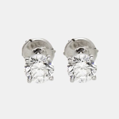 K Gold Classic 0.90 cts Lab Grown Diamond Stud Earrings - The Diamond Edit - Modalova