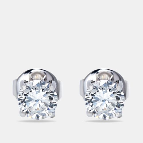 Lab Grown Diamond 2.10 cts Gold Solitare Stud Earrings - The Diamond Edit - Modalova