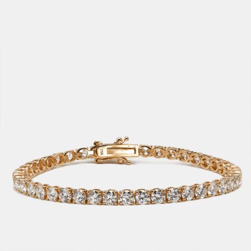 Cts Round Brilliant Lab Grown Diamonds 18k Rose Tennis Bracelet - The Diamond Edit - Modalova