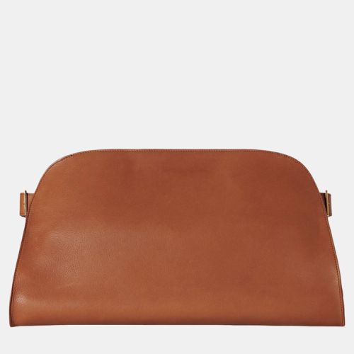 Brandy Calfskin Leather Margaux EW Clutch - The Row - Modalova