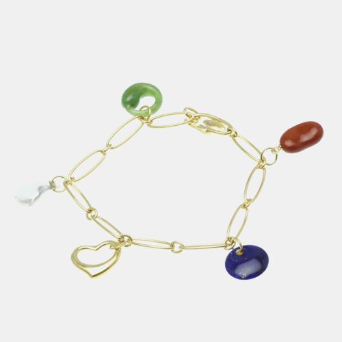 K Gold and Lapis Lazuli Elsa Peretti Multi-Stone Five-Charm Bracelet - Tiffany & Co. - Modalova