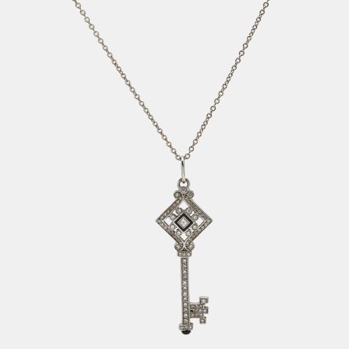 Diamond Enamel 18k White Gold Key Pendant Necklace - Tiffany & Co. - Modalova