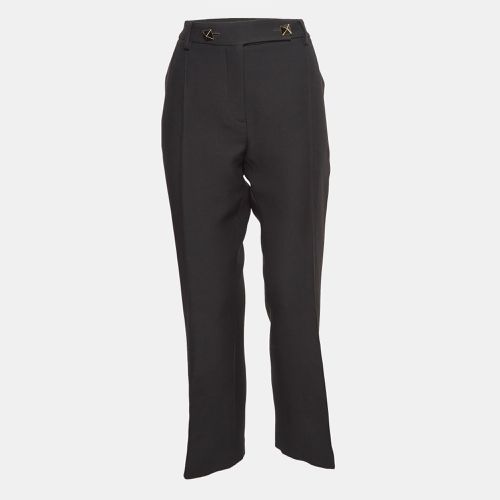 Wool & Silk Blend Button Detailed Trousers M - Valentino - Modalova